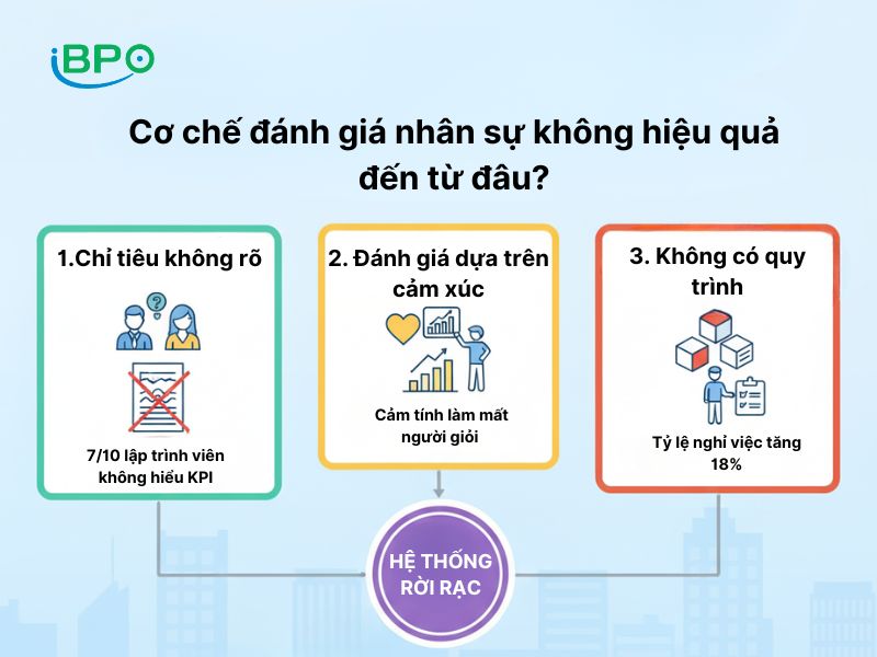 Cơ chế đánh giá không hiệu quả đến từ đâu?